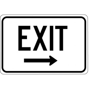 Exit with Right Arrow Sign